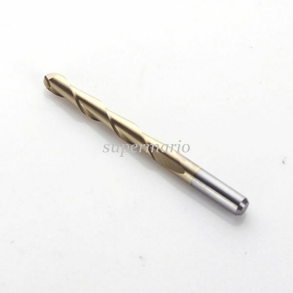 5x 1/8" Titanium Coated 2 Two Flute Carbide Ball Nose End Mills CNC Bits 22mm