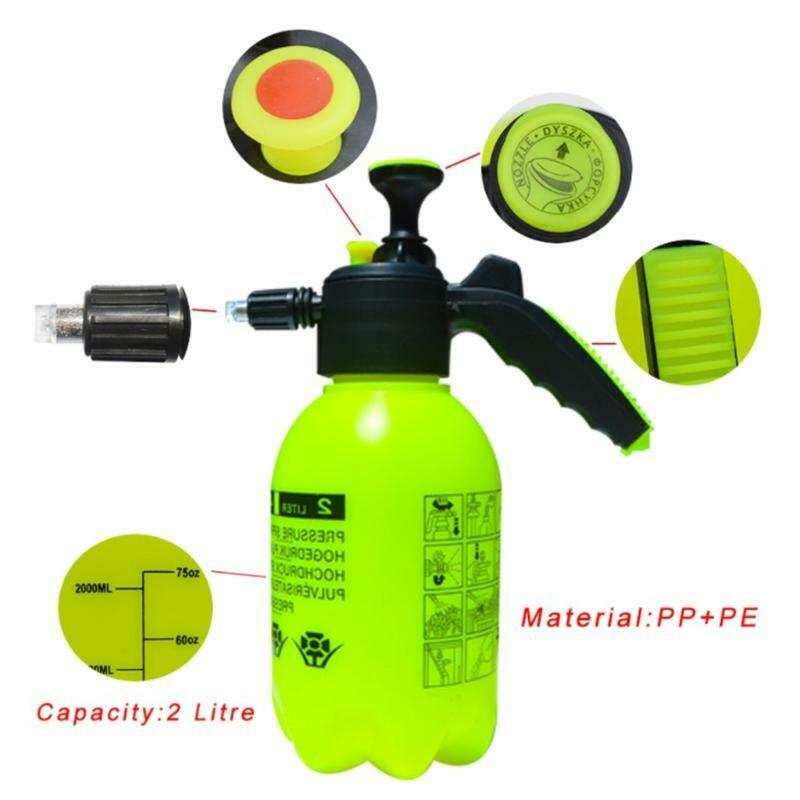 Foam Sprayer Handheld Pump Air Pressure Nozzle 2L Wash Watering Can Outdoor