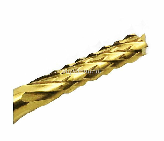 10 Titanium Coat Carbide 0.6mm-1.5mm End Mill Engraving Bits CNC Rotary Burrs