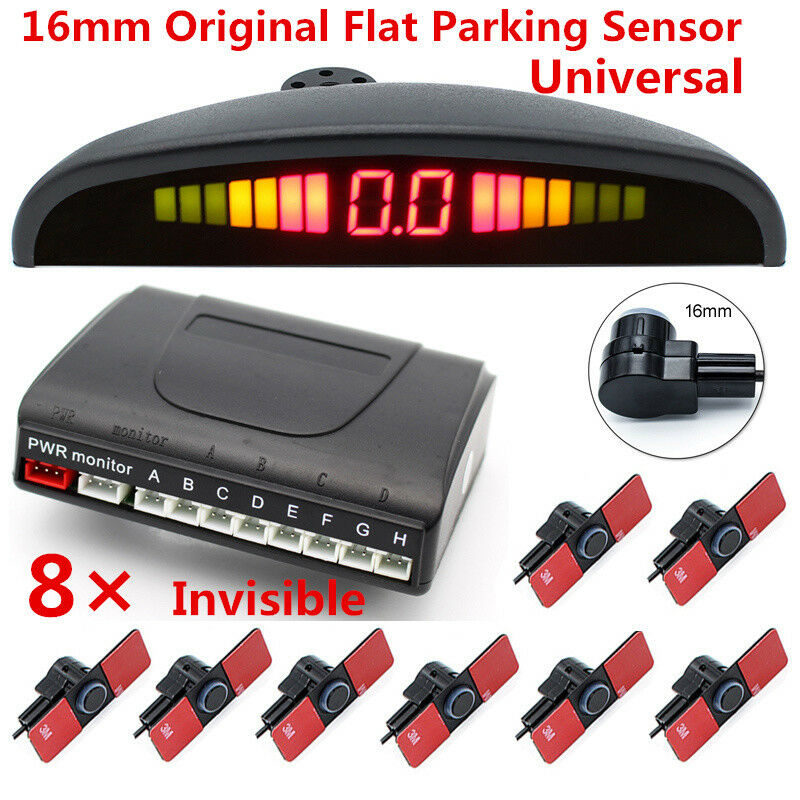 12V Car Video Parking Sensor Reverse Backup Radar LED Display Monitor 8 Sensors