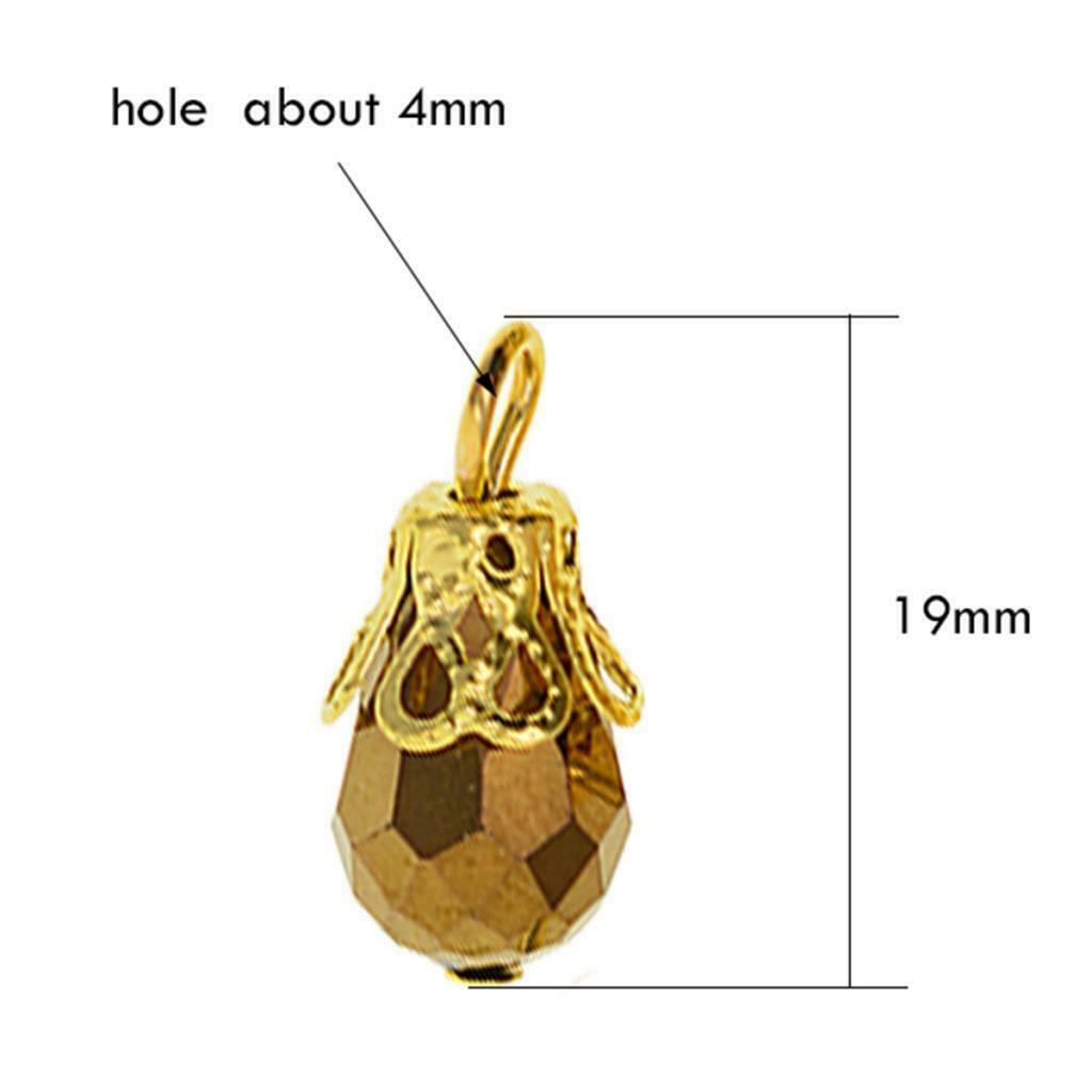 50pcs Crystal Faceted Glass Pendants w/Floral   For Jewelry Making Earring