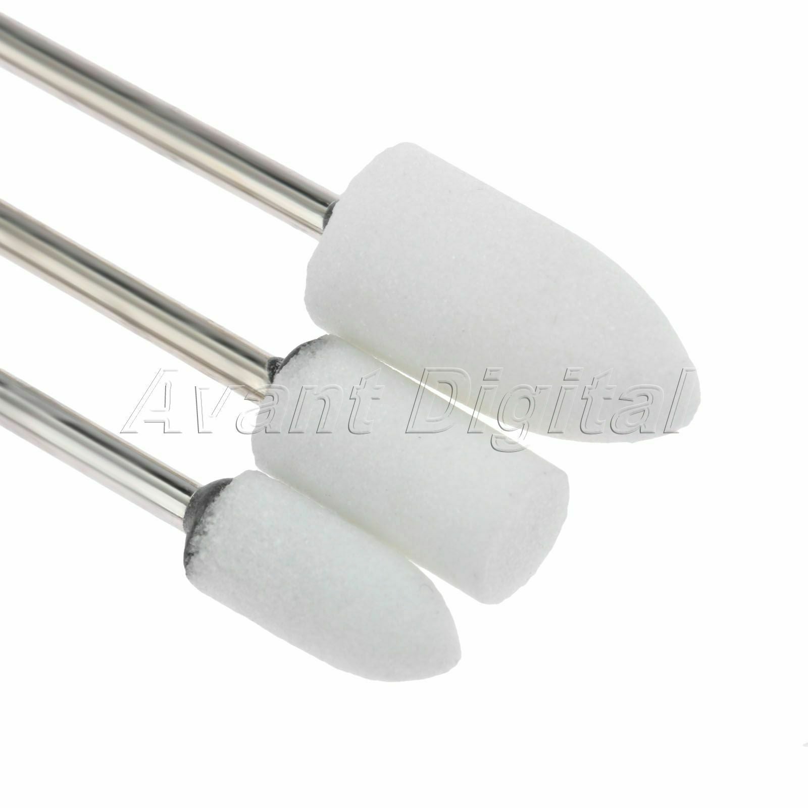 10pcs White Corundum Grinding Polishing Wheel Head Rotary Tool Metal Glass Stone
