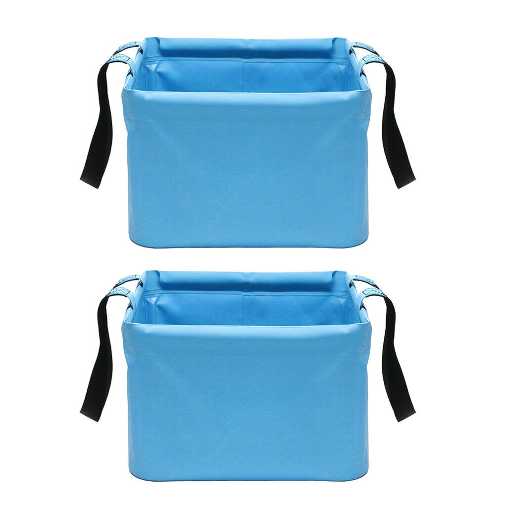 2x 18L Outdoor Collapsible Bucket Water Container Bag for Camping BBQ Picnic