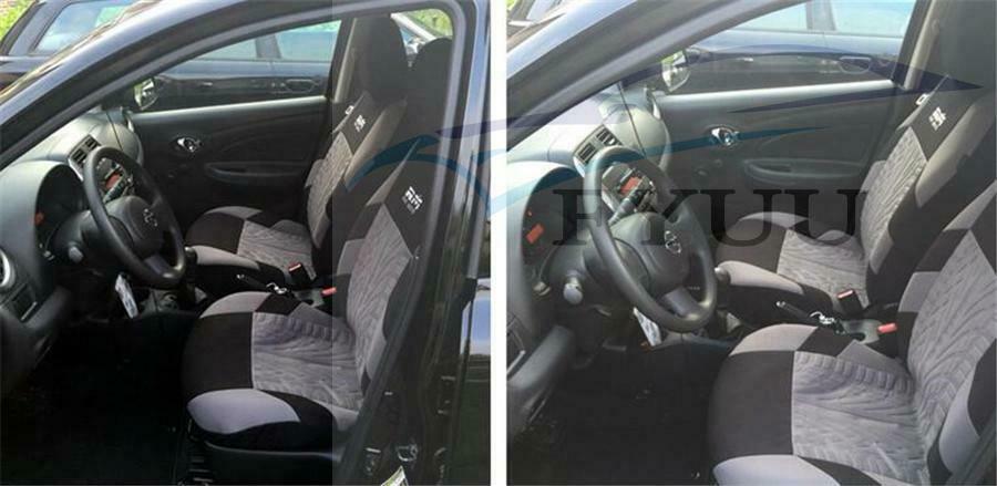 2PCS Embroidery Car Seat Covers Set Universal Most Brand Vehicle Interior