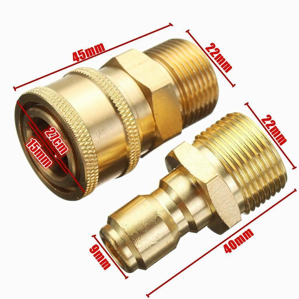 2pairs   Fast Release Coupler 3/8" M22 Pressure Washer Pipe Fitting