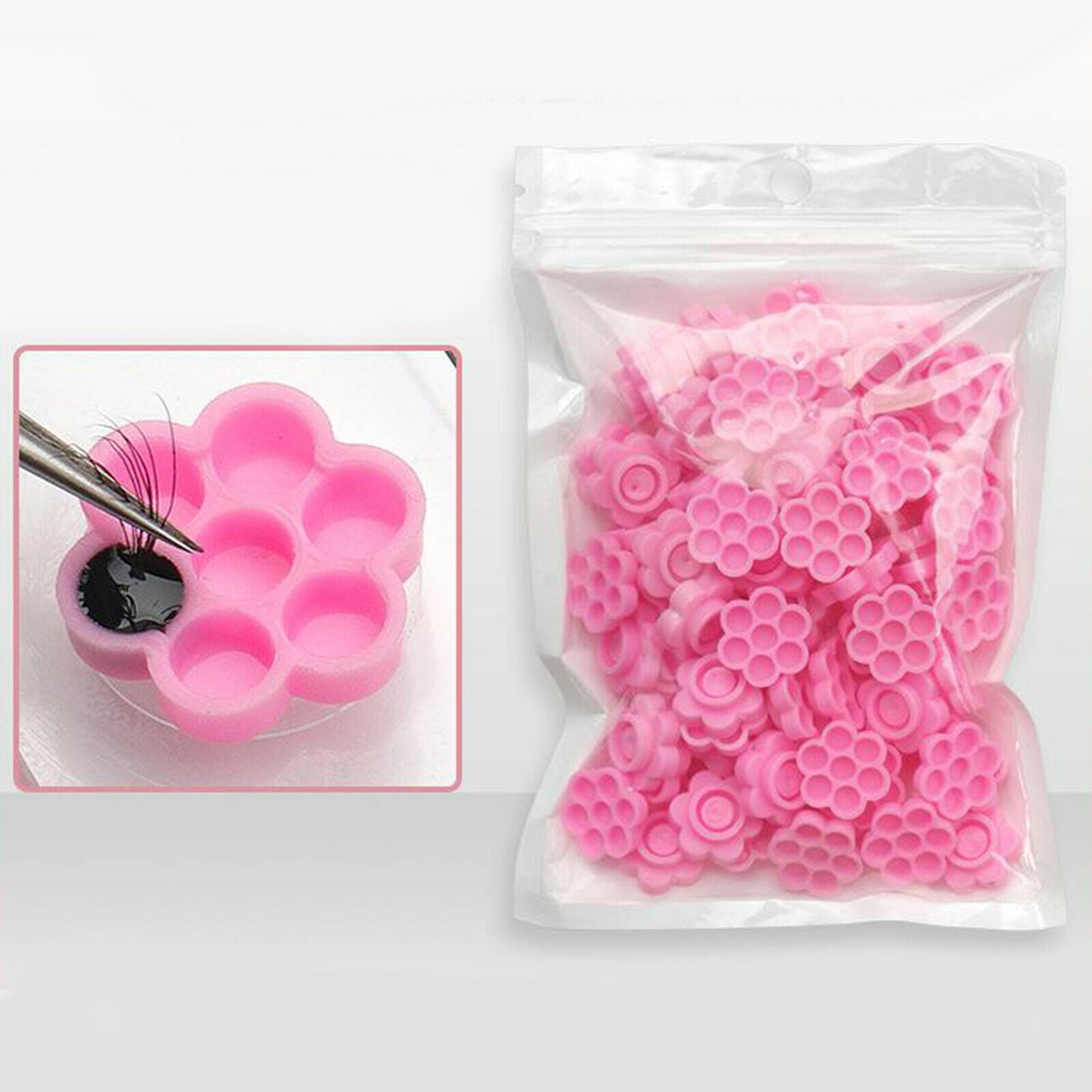100PCS Eyelash Extensions Adhesive Glue Holder Container Lash Stand Supplies