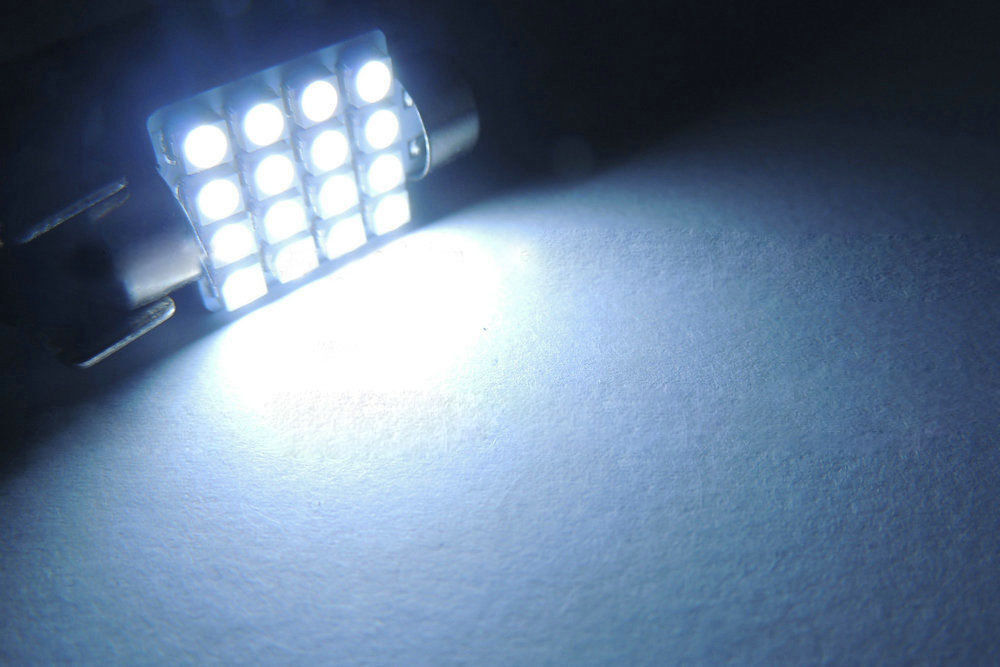 2 Pairs White 16-SMD 1.50" 36mm 6418 C5W LED Bulbs For Car License Plate Light