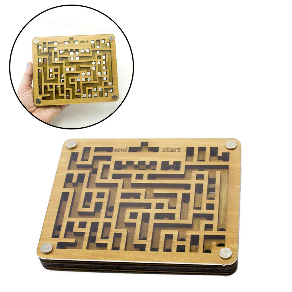 Wooen Labyrinth Maze/Balance Board Table Maze Solitaire Game for Kids Adults