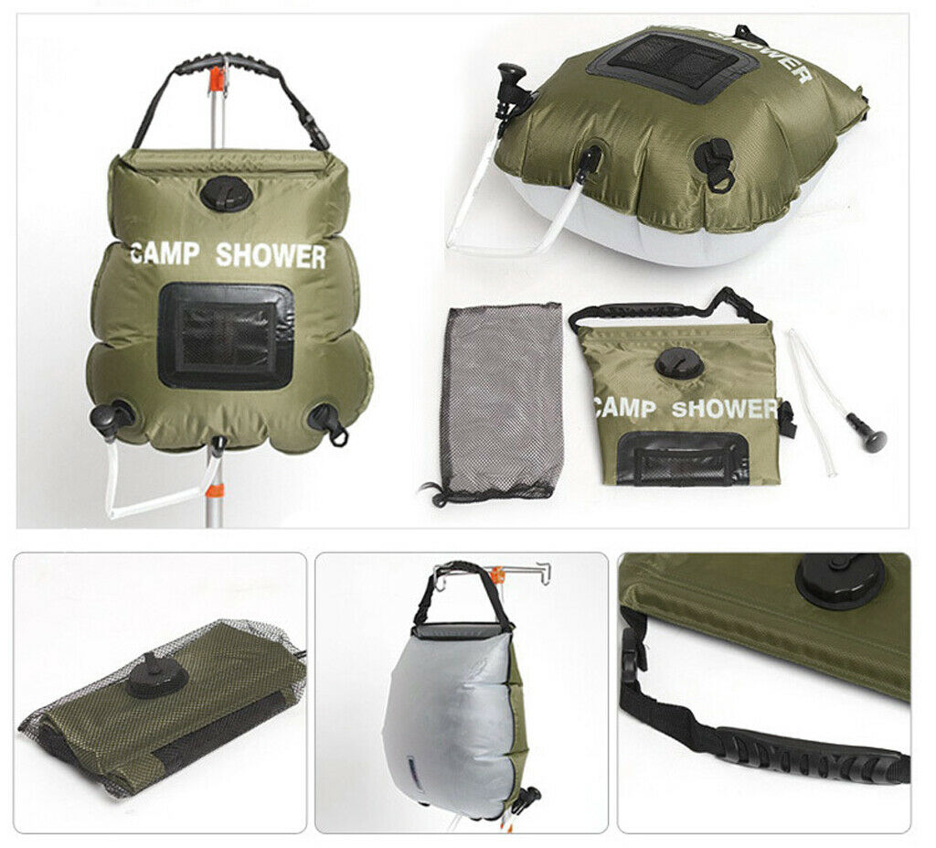 20L / 5 Gallon Energy Shower Bag Outdoor Camping Hiking PVC Hose