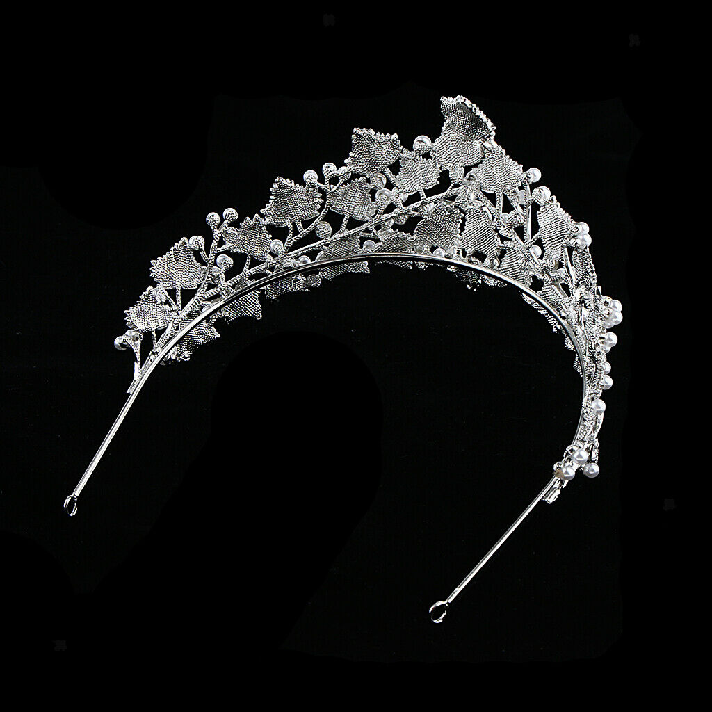 Elegant Leaf Rhinestone Wedding Party Crown Tiaras Prom Pageant Headwear