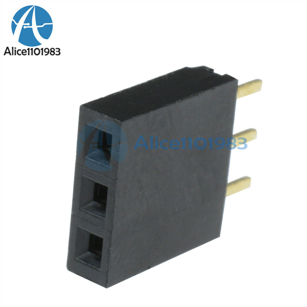 50PCS New Single Row 1x3 pins 2.54mm Female Header Straight Connector