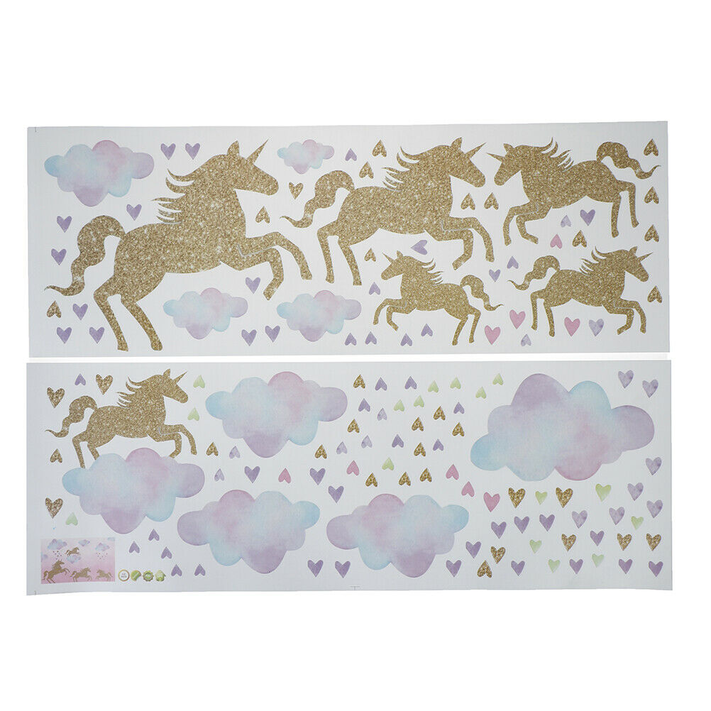 Cartoon Unicorns cloud Horse Wall Stickers for Girls Bedroom Decor Animal.l8