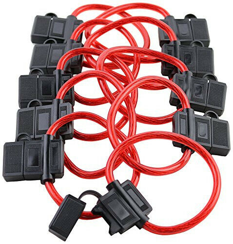 10 Pack 16 GAUGE ATC / ATO FUSE HOLDER IN-LINE AWG WIRE COPPER 12V POWER BLADE