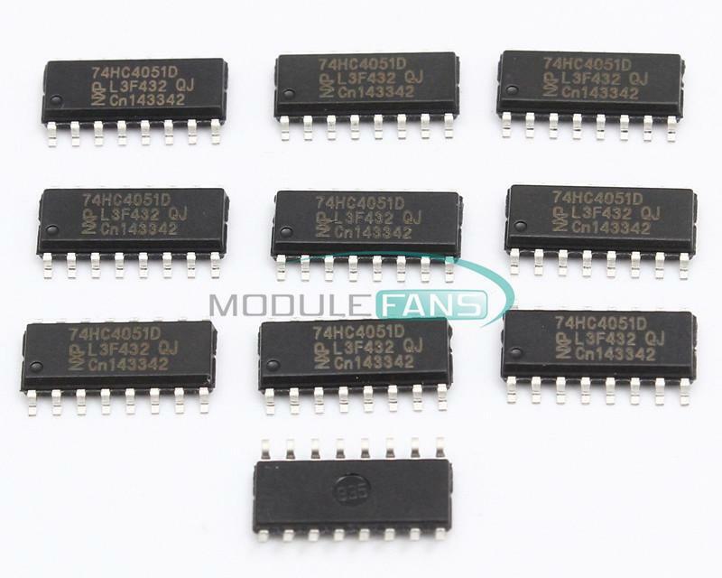 10PCS 74HC4051D Chip Analog Multiplexer / Demultiplexer SOP-16 MF