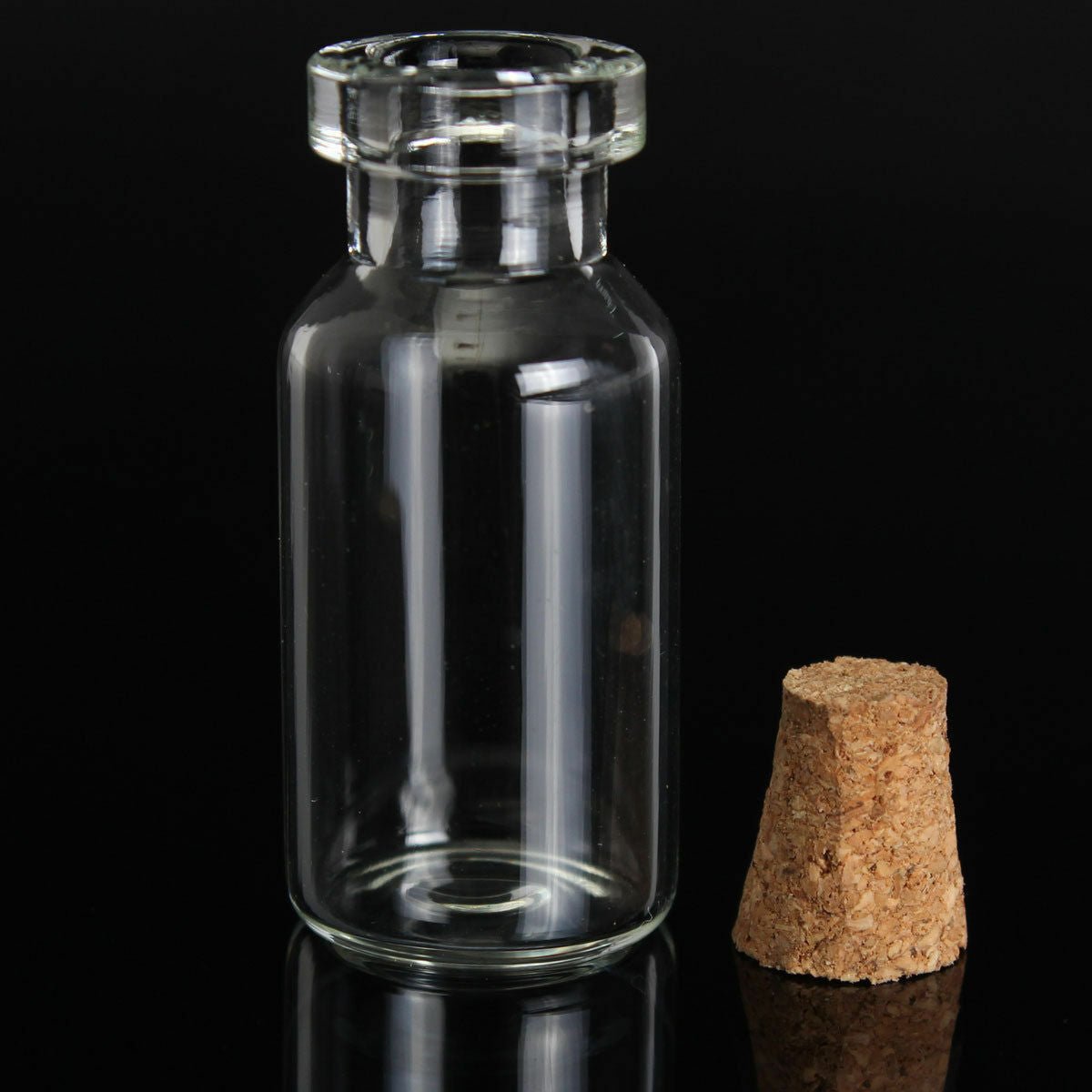 50pcs Clear Cork Glass Bottles Vials 11x18mm approx 0.5ml