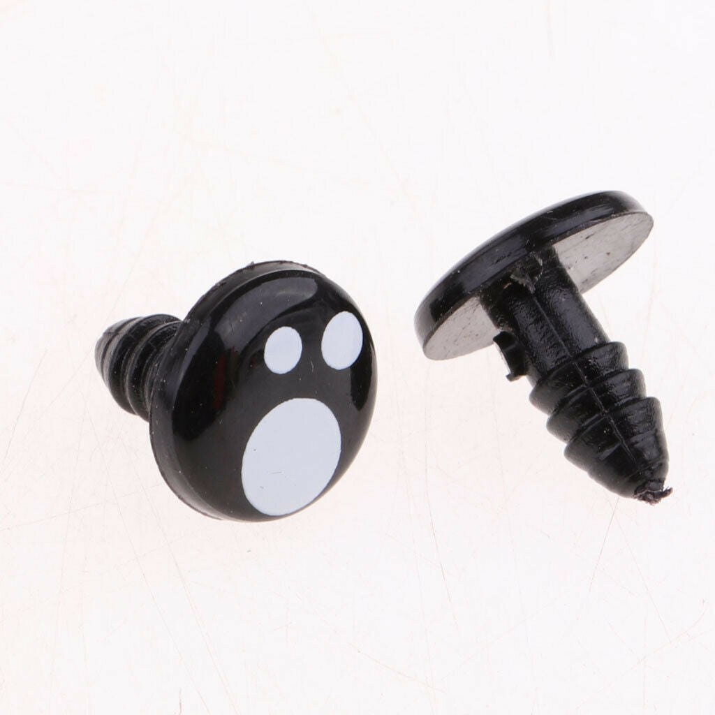 100pcs Solid Eyes Black Plastic Safety Eyes Round Buttons Eyes  For