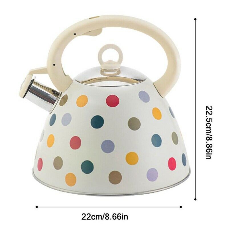 3L Stainless Steel Whistling Tea Kettle Teapot with Heat-Resistant Handle CoL3V9