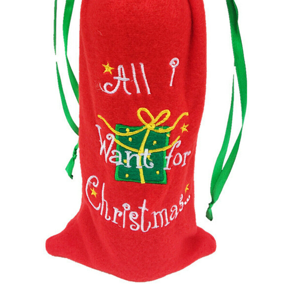 1 x Christmas Wine Bottle Cover Bags Christmas Table Dinner Decoration