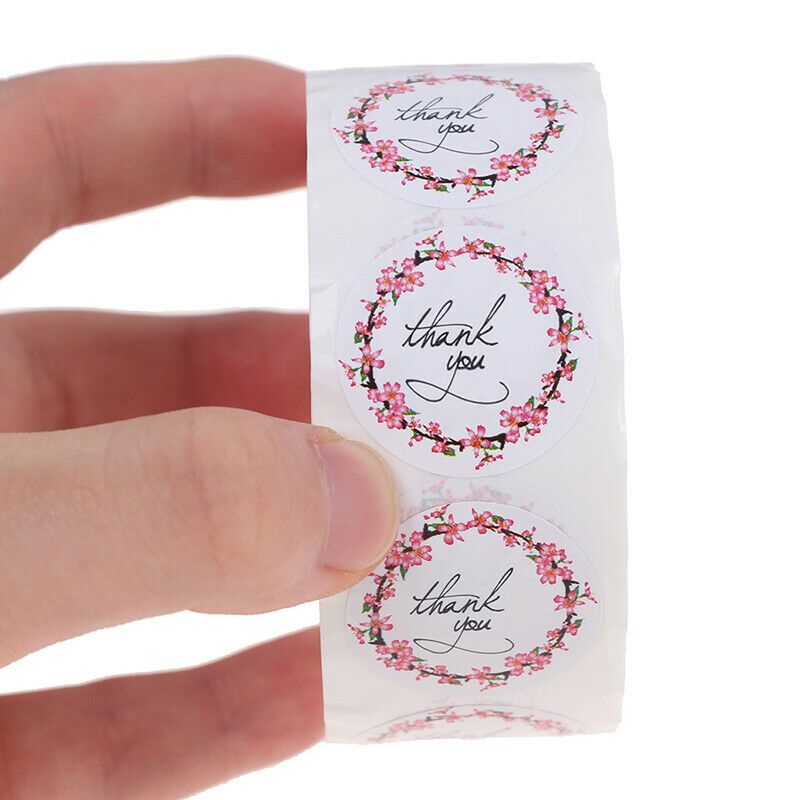 500 Pcs/roll thank you stickers floral design seal label party wedding de.l8