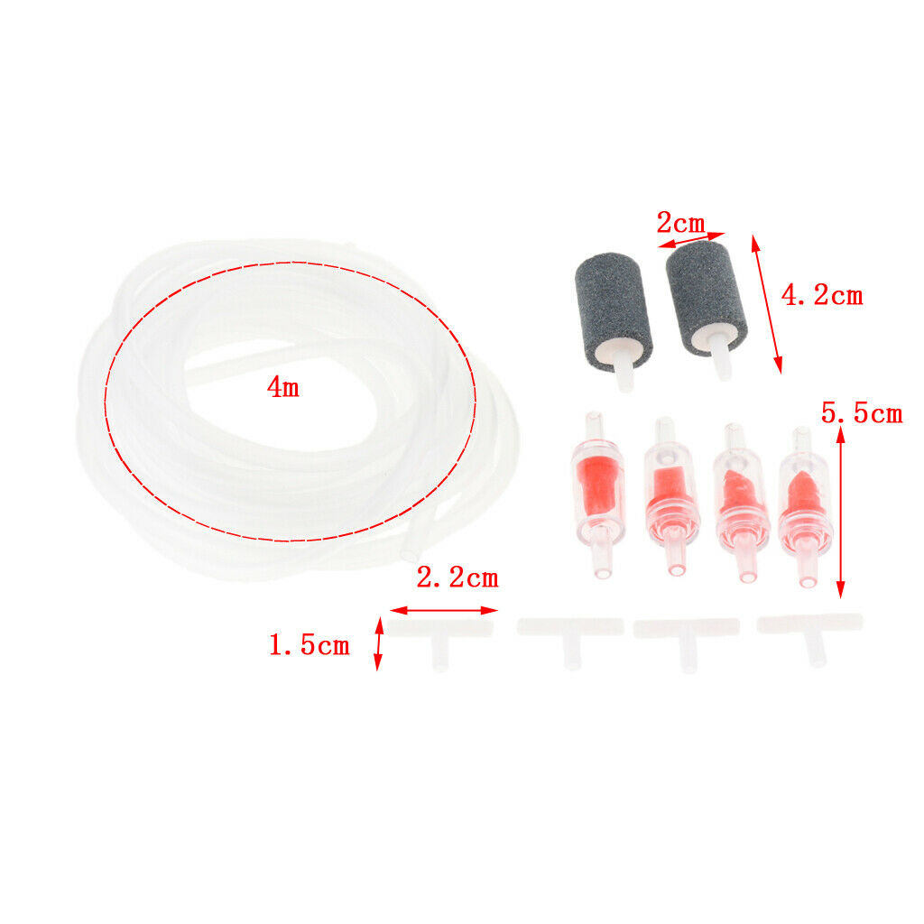 4m 3x Airline Tube+6x Air Stone +12 X Non-return