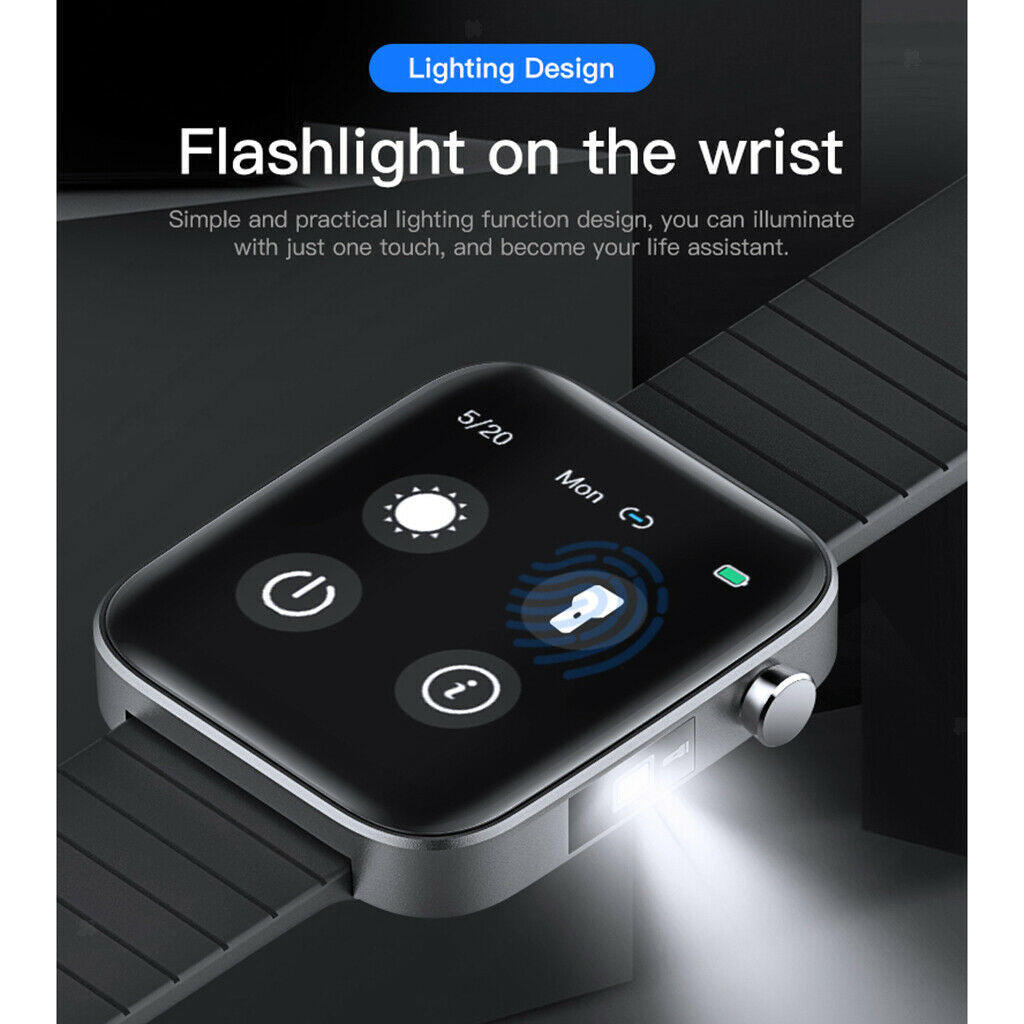 1.54inch Square Men IP67 Waterproof Bluetooth 5.0 Blood Pressure Smart Watch