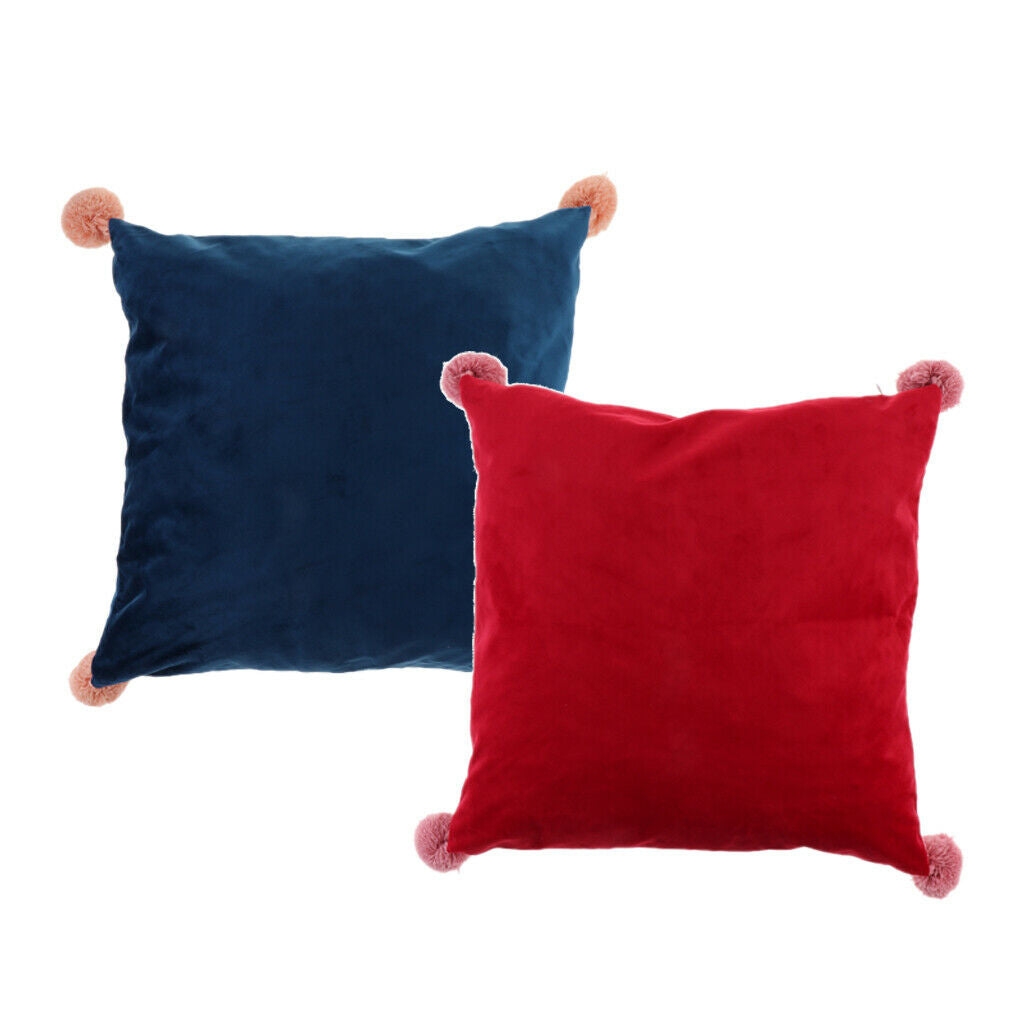 2 Pieces Vibrant Color Pillow Case Cover Sofa Couch Decorative Throw, Fits 18x18
