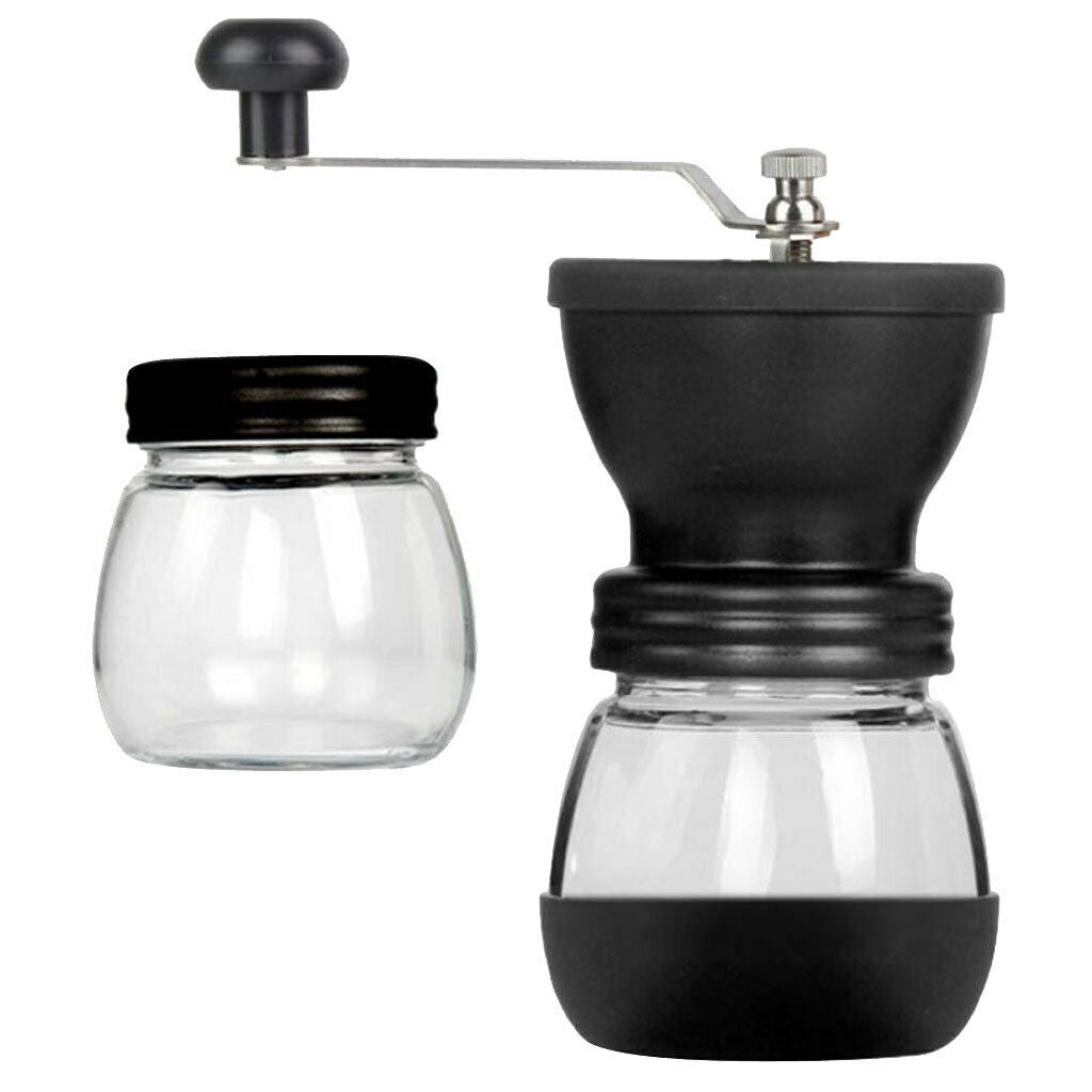 Manual Coffee Grinder Mill Ceramic Conical Burr Grinder + Airtight Canister