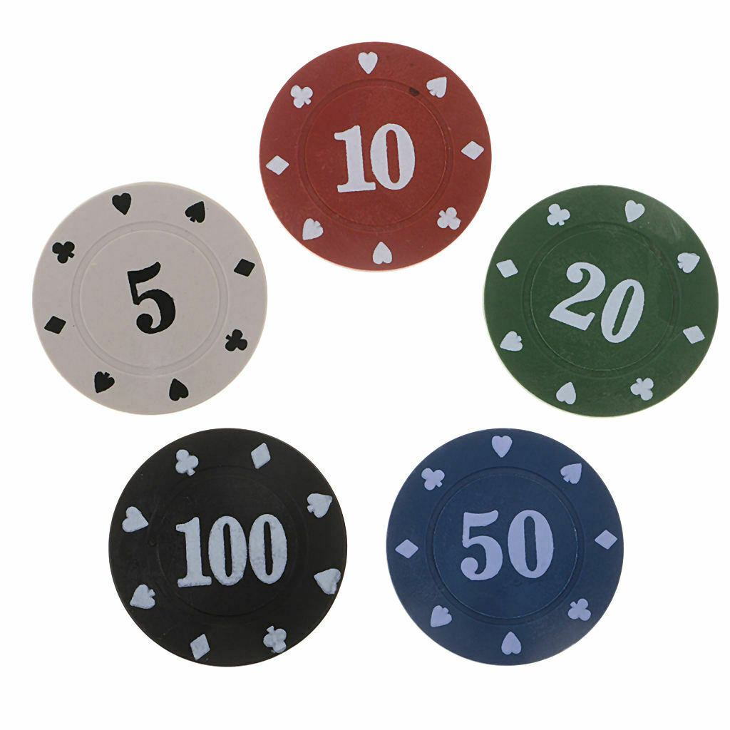 5 10 20 50 100 Poker Chips Set Game Accessory 4-gram Bingo Chips Tokens