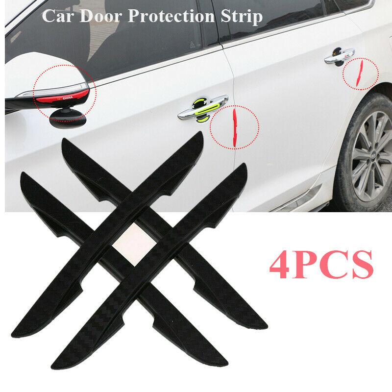 4X Black Car Door Edge Guard Scratch Anti-collision Door Protection Strip