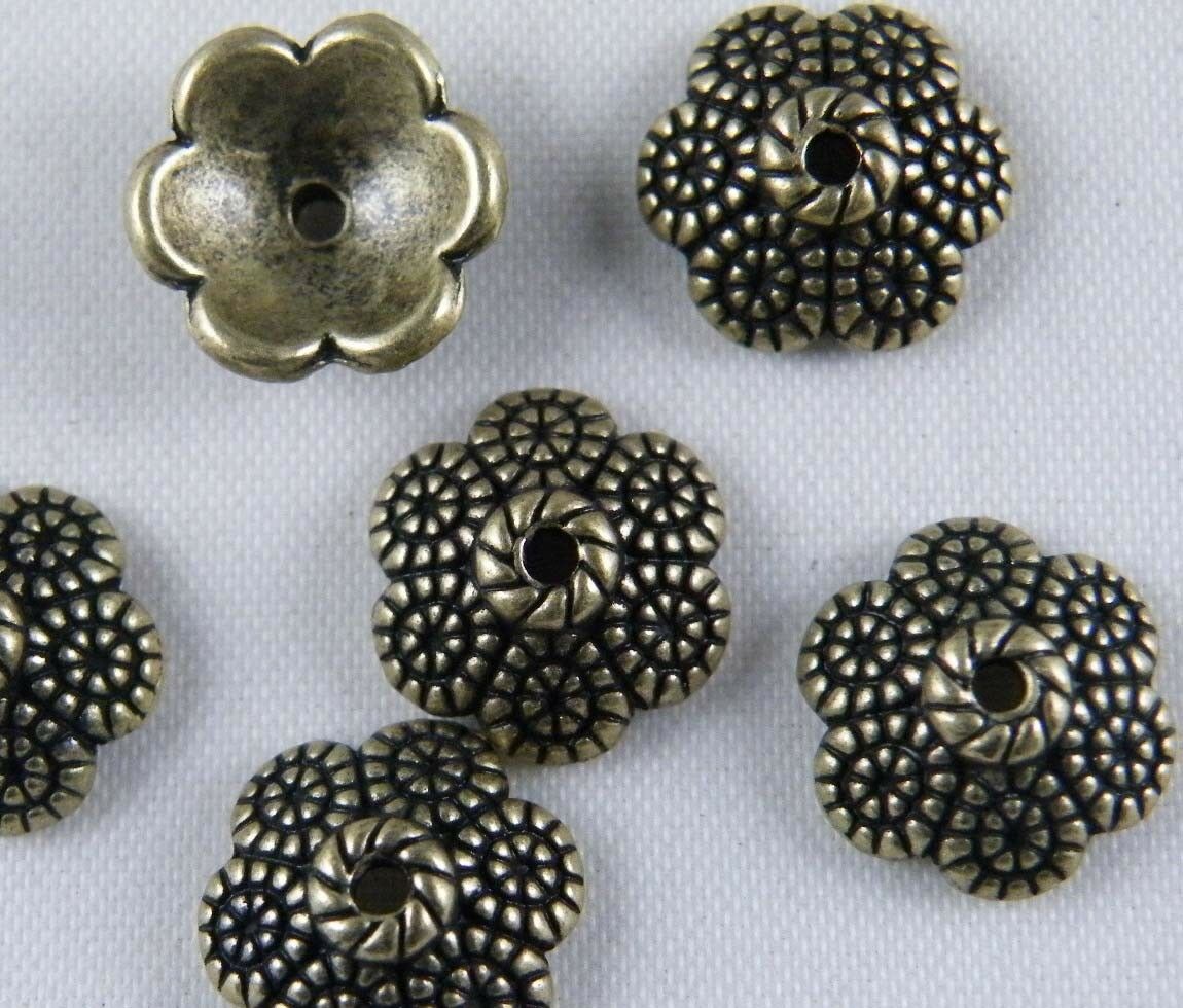 70pcs Bronze Color Nice Flower Bead Caps 7x4.5mm ZN917