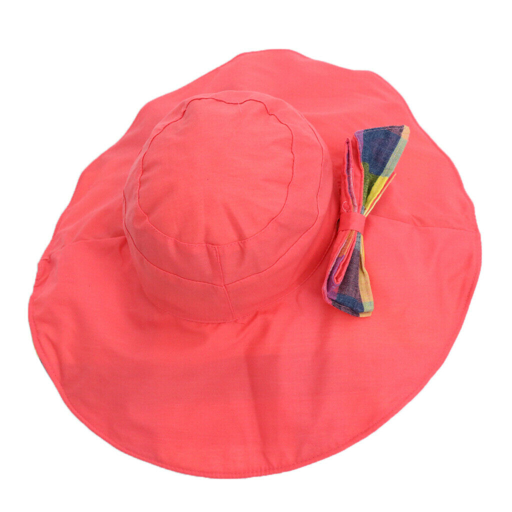 Women Foldable Floppy Reversible Wide Brim Beach Sun Hat Watermelon red
