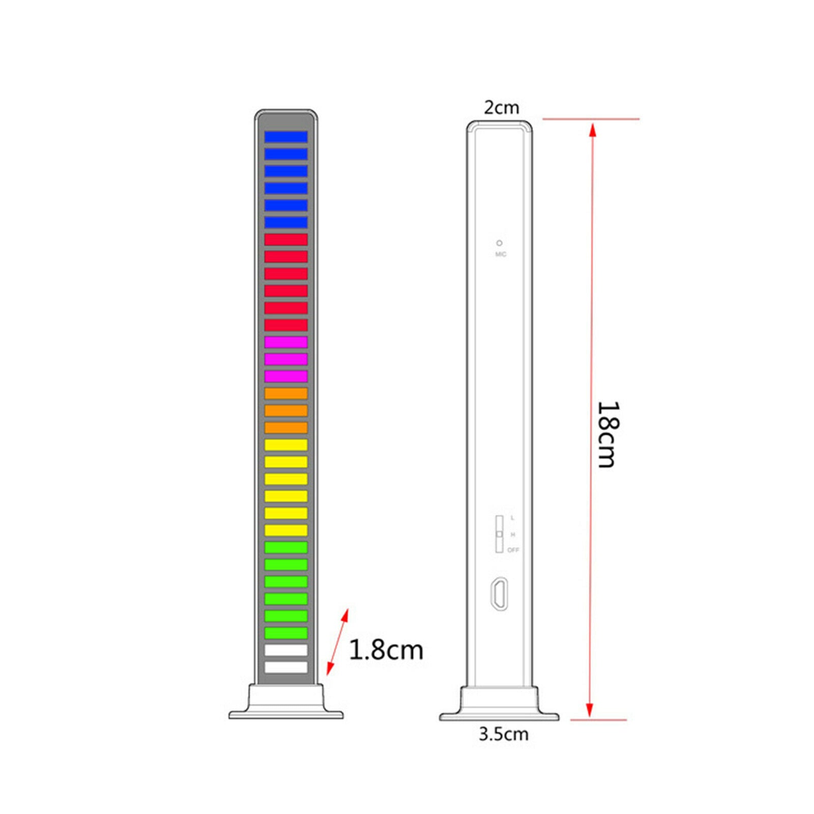 RGB LED Voice-Activated Music Rhythm Light Color Changing Sound Control Lamp