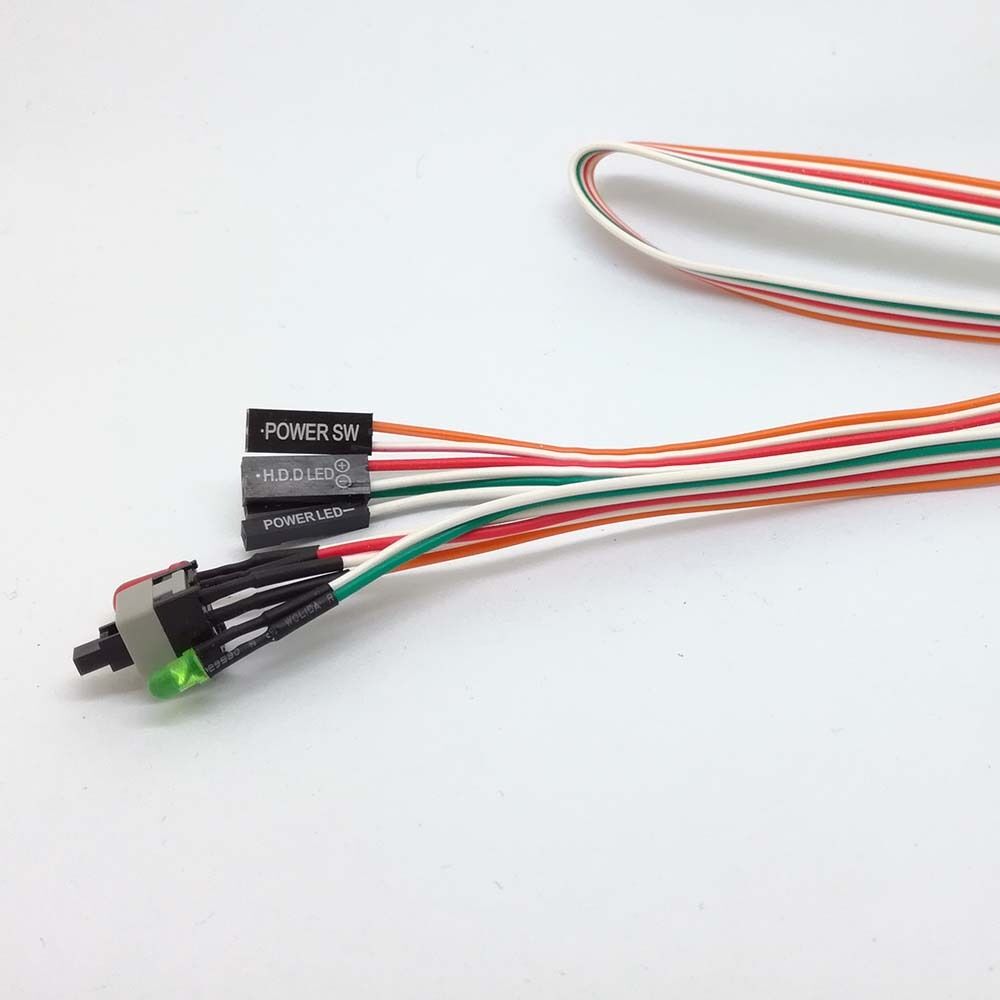 10pcs PC ATX Desktop Power Switch Cable Computer Case On Reset With HDD LED