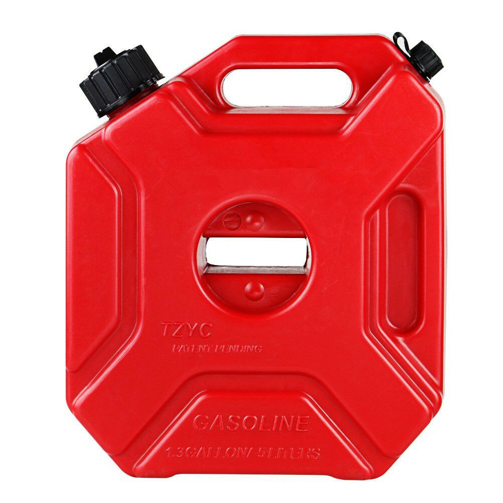 5L/1.3Gallon Handle Fuel Tank Jerry Cans Spare Plastic Petrol Tanks for Car Bike