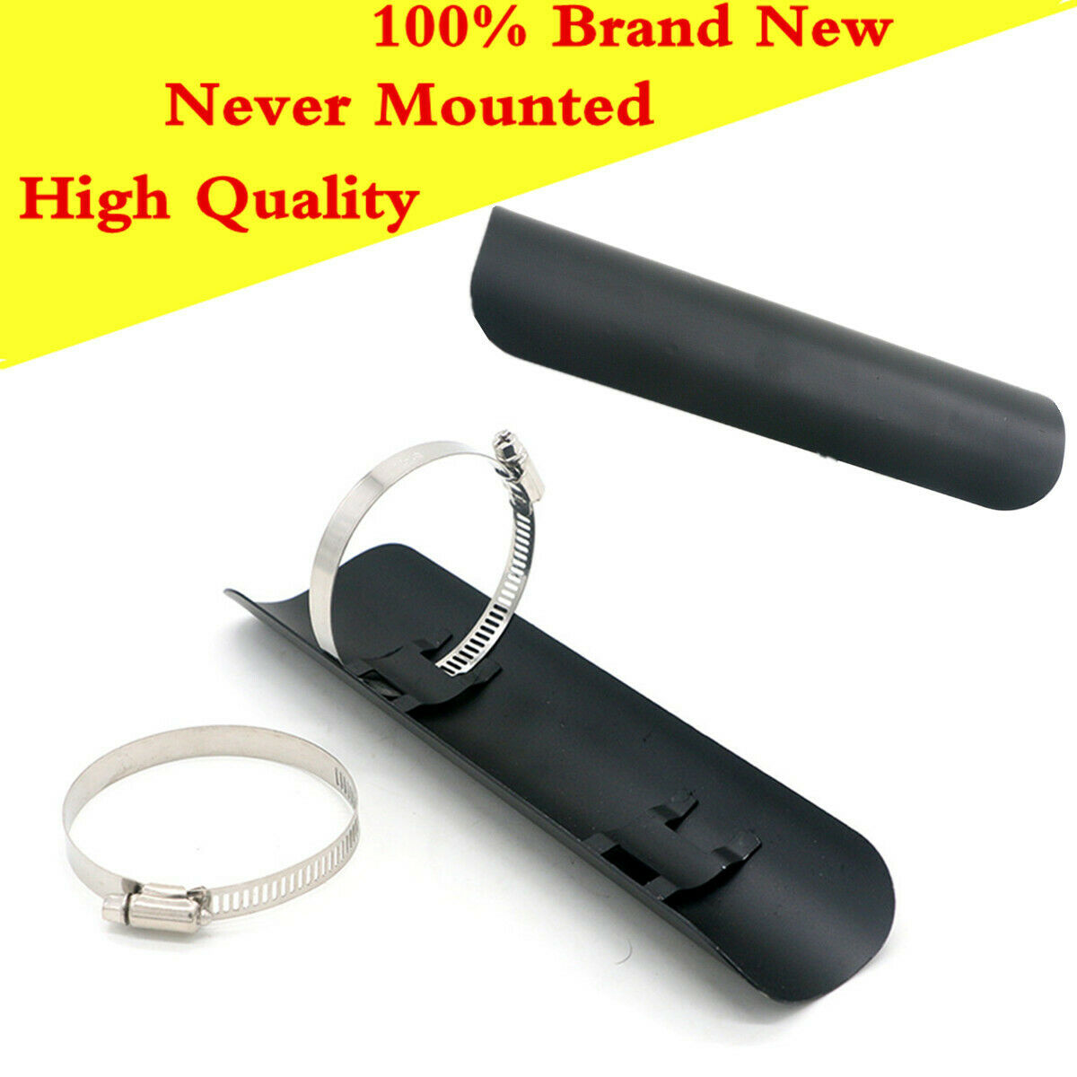 1 Sets 9" Length Metal Motorcycle Exhaust Pipe Heat Shield Protect Cover Black