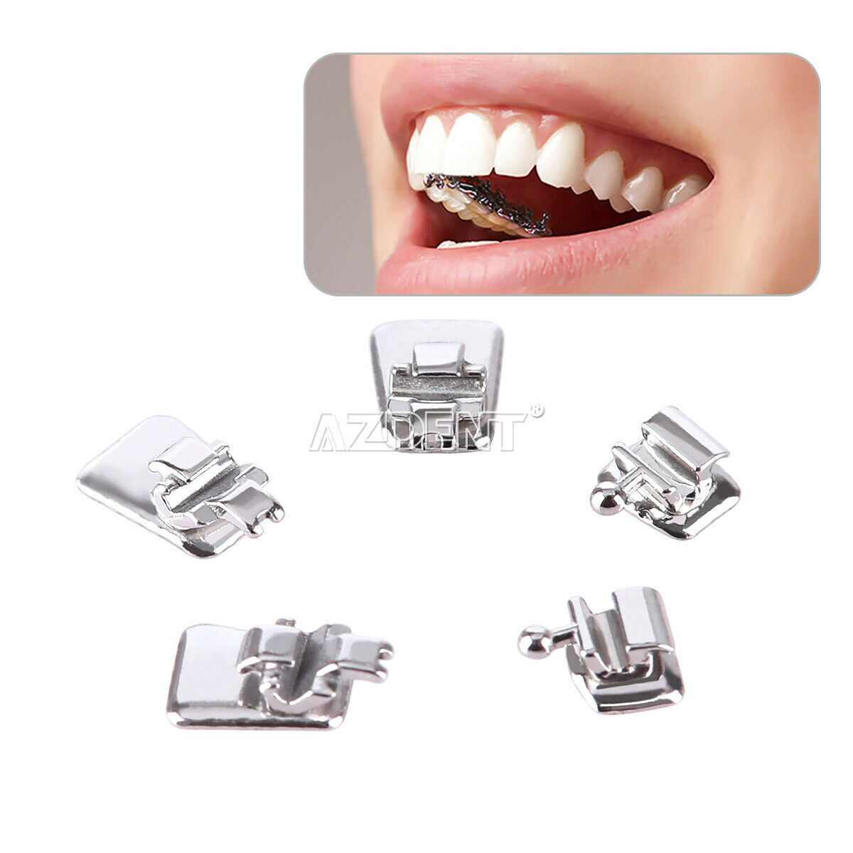 2 Case Dental Orthodontic Lingual Metal Bracket Braces Mini 0.018