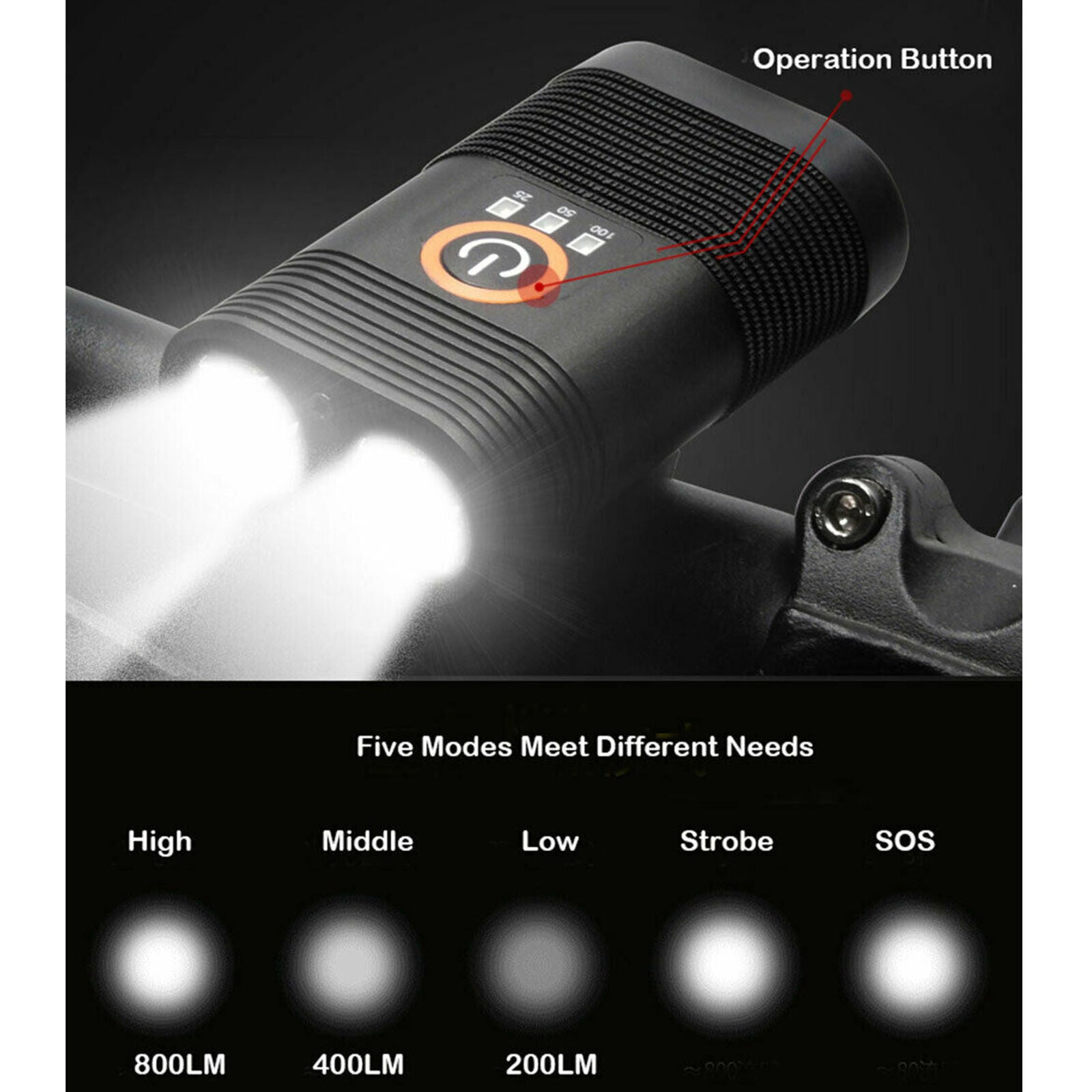USB Rechargeable XML T6 LED Bicycle Headlight Bike Front Light Cycling Head Lamp