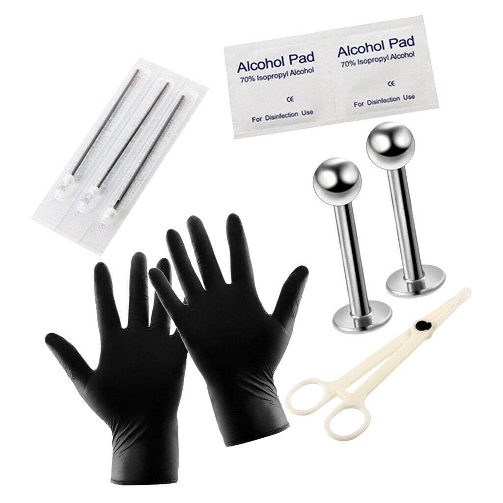 10pcs/Set Body Piercing Tool Kit Ear Nose Navel Nipple Needles Style 3