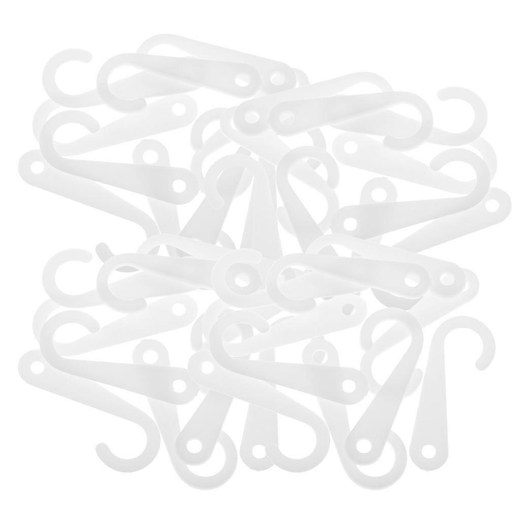 100pcs Sock Hooks Plastic J Hooks Hangers for Retail Display Black White
