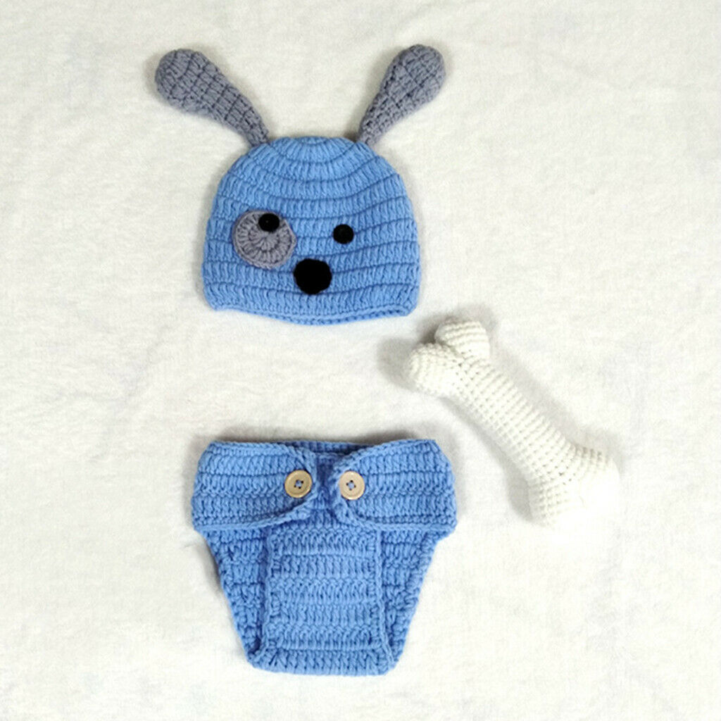 Photography Prop Baby Costume Cute Crochet Knitted Hat   Girl Boy Cute Animal
