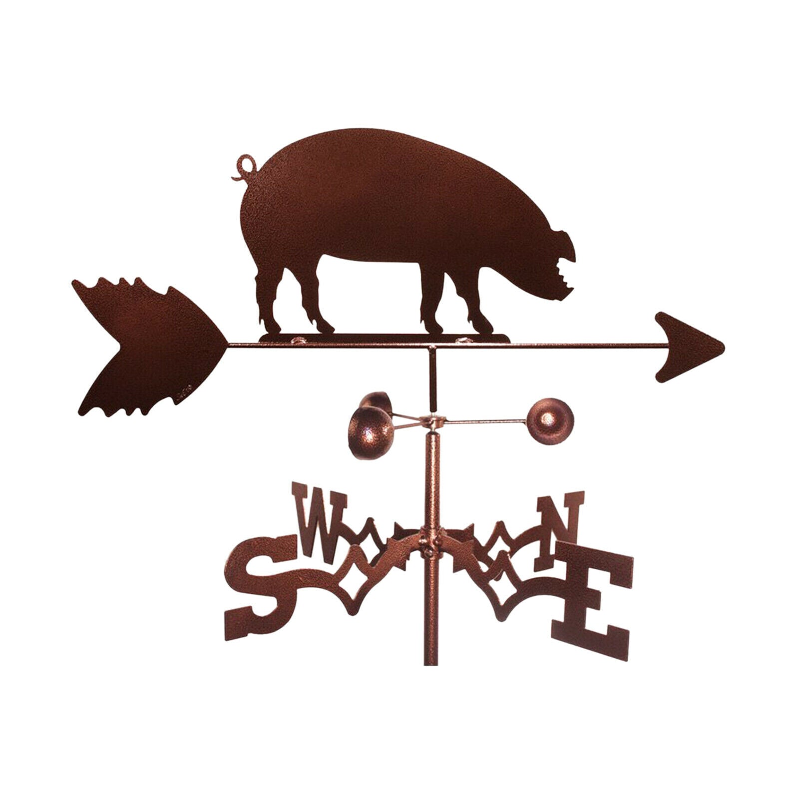 Weather Vane with Pig Statue Home Outdoor Roof Decoration Ornament for Yard