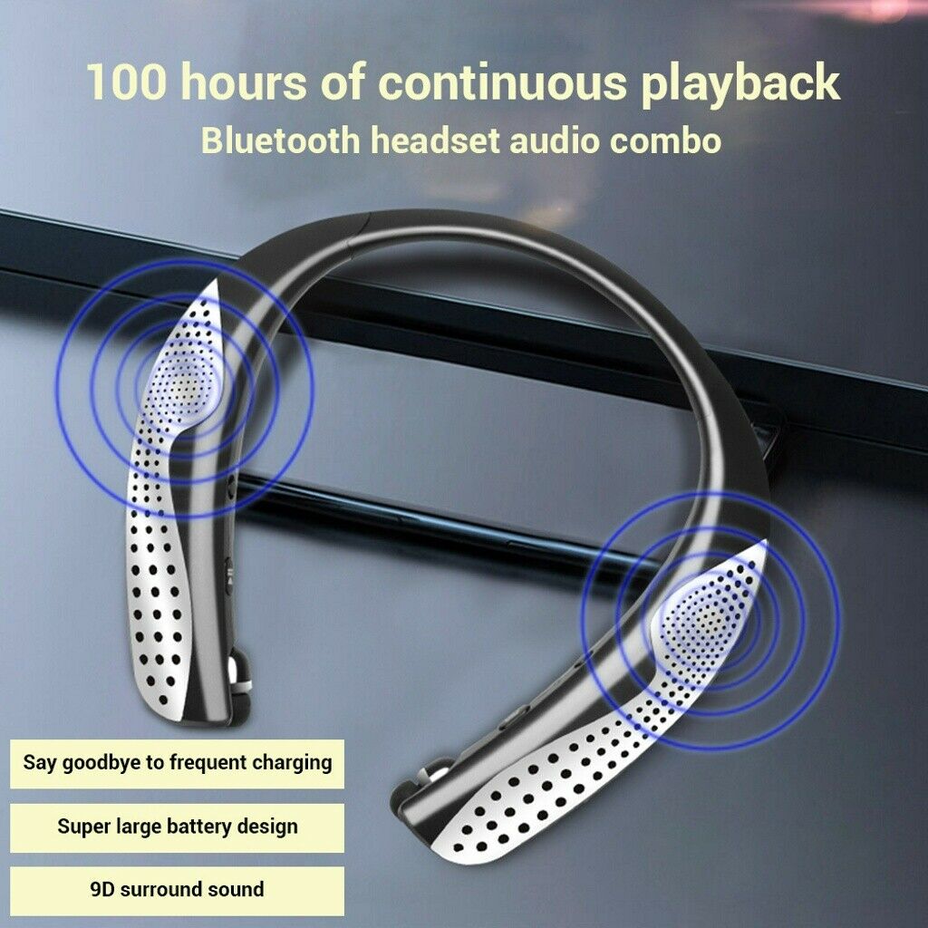 Wireless Headphones Bluetooth Speaker Neckband Headsets w/Mic In Ear Earbuds