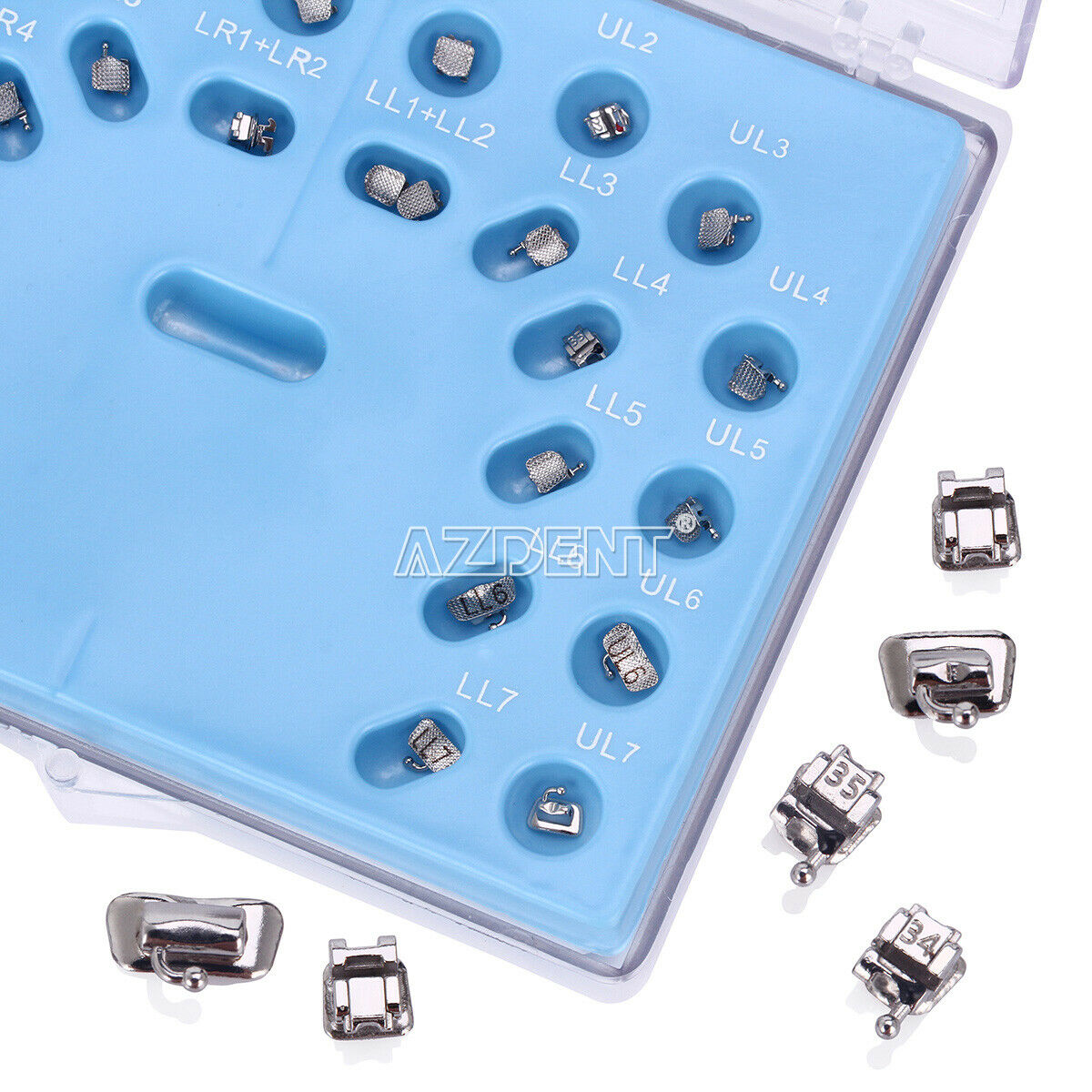 3xDental Orthodontic Self-ligating Brackets Braces 3 4 5 Hooks Roth 022" AZDENT