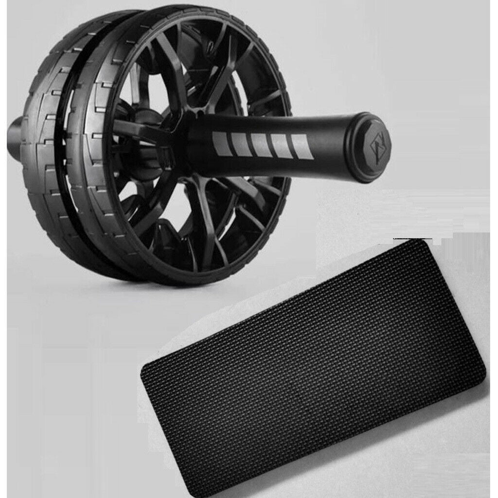 Ab Dual Wheel Roller Knee Pad Muscle Exercise Equipment Core Strength Belly