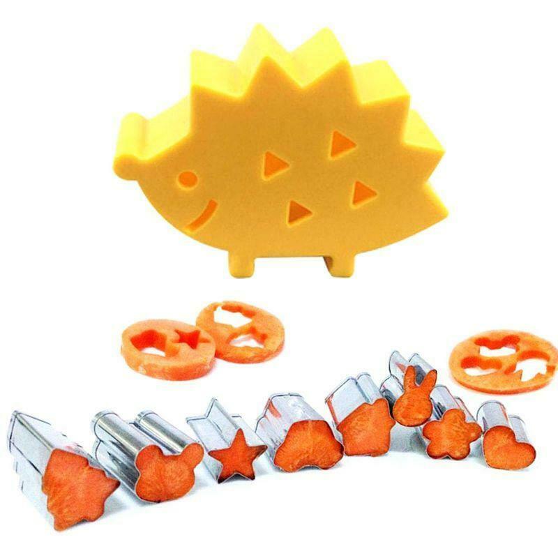 10pc/set Vegetable Fruit Mini Cutters With Hedgehog Shape Box Cake Cookies Mold