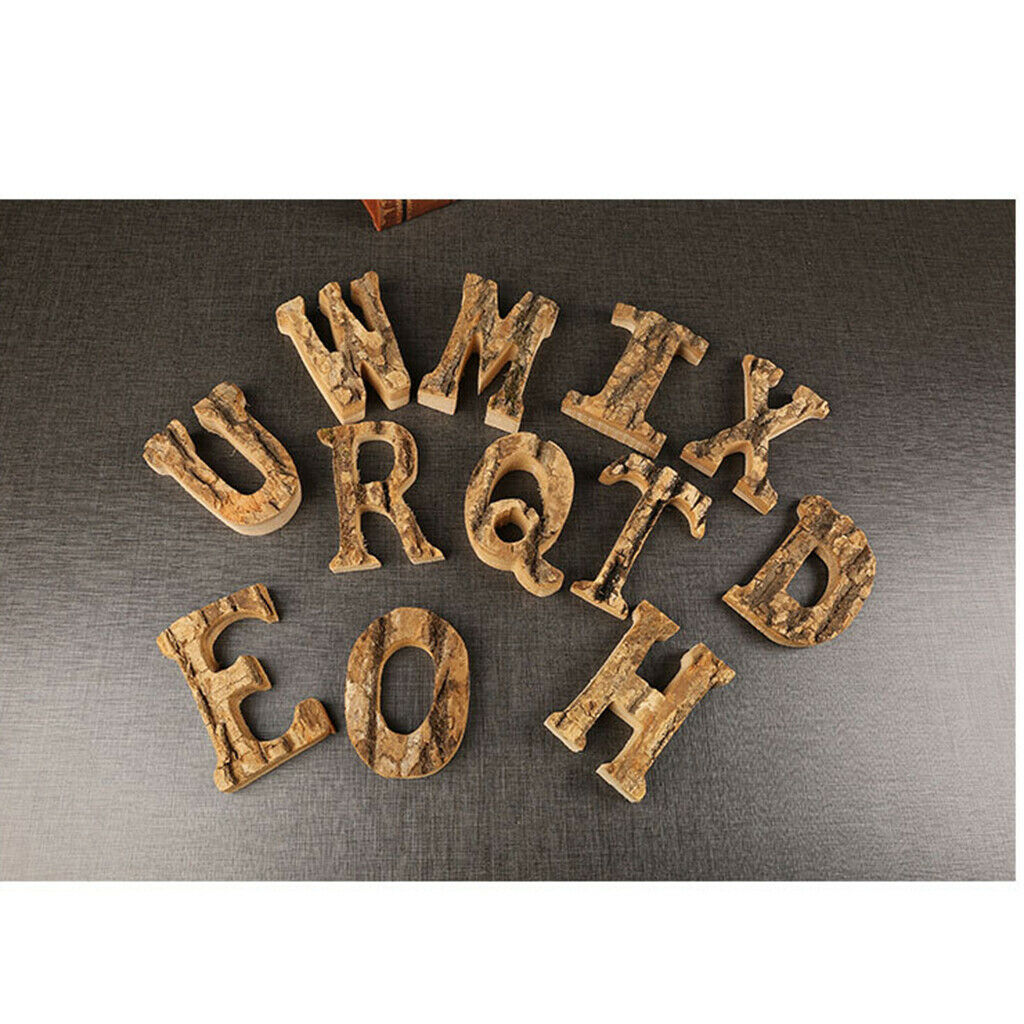 DIY Wood 26 Alphabet Craft Letters Plaque/Home/Wedding/Nursery Party Decor A