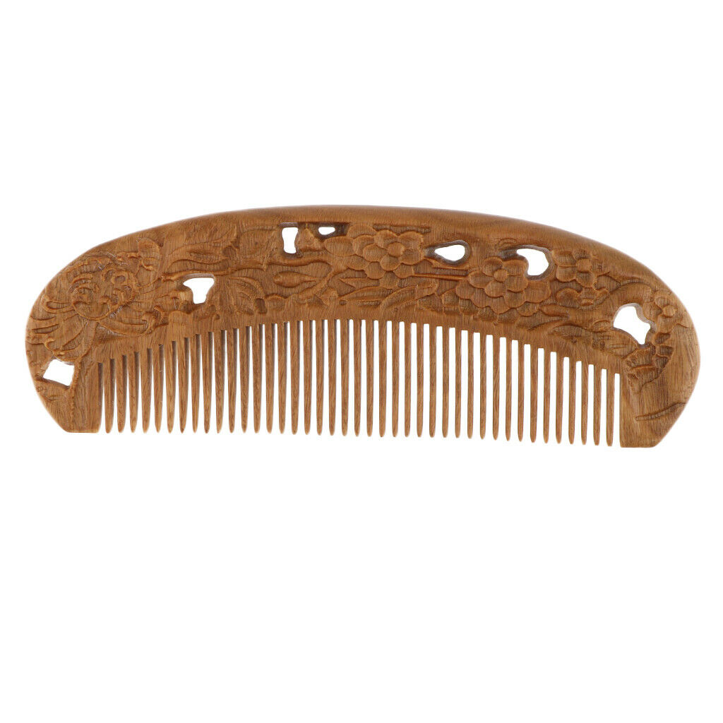 Handmade Polishing Natural Wooden Scalp Massage Detangling Comb Brush L161