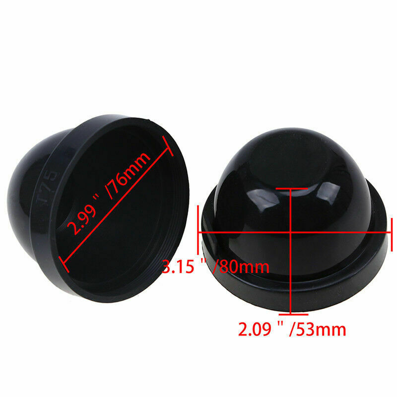 2Pcs 75mm Black Rubber Housing Seal Cap TR34RI Dust Cover for LED HID Headlight