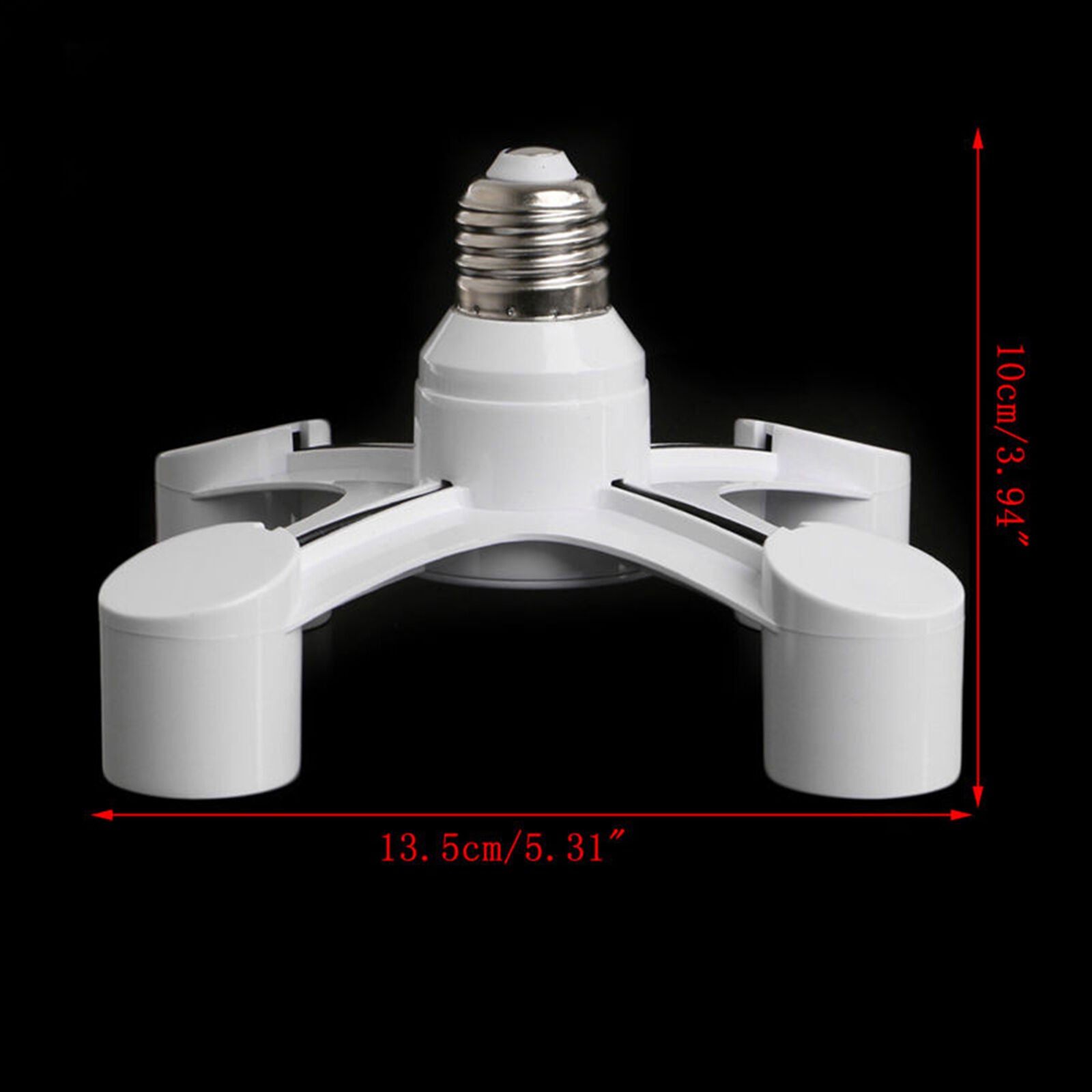 4 In 1 E27 To 4E27 Base Socket Splitter LED Light Lamp Bulb Adapter Holder White