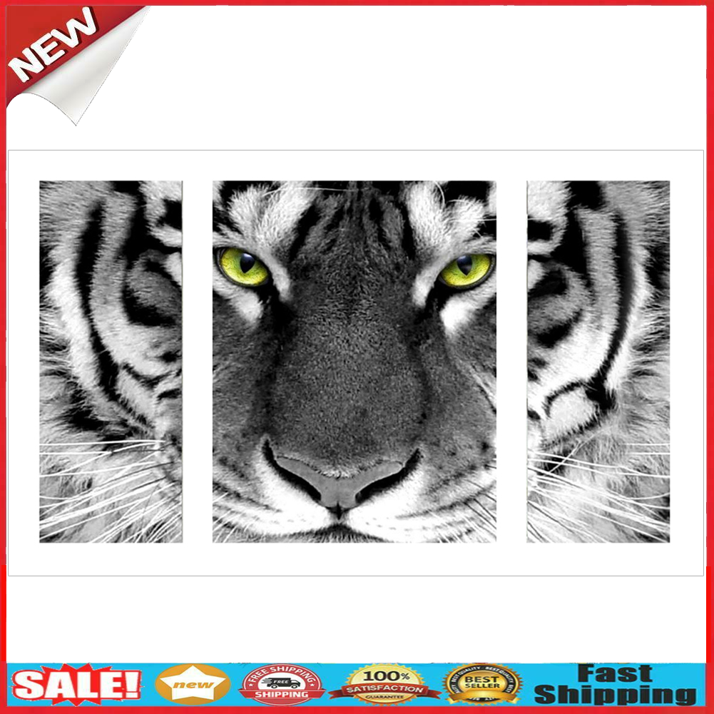 Tiger 5D Round Diamond DIY Painting Embroidery Cross Stitch Kit Home Decor @